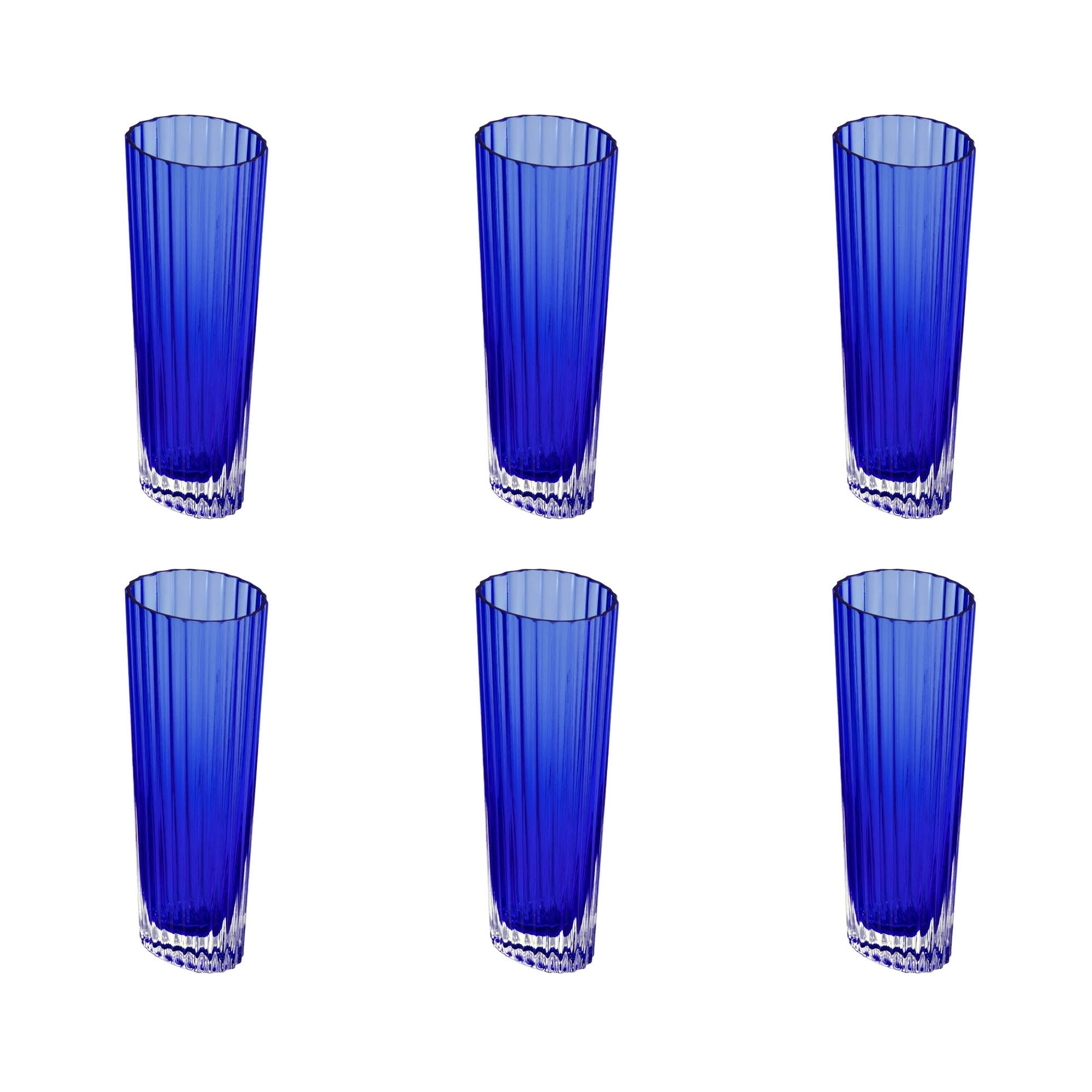 MISSONI - 6 copas de champán Nastri Blue 22 cl